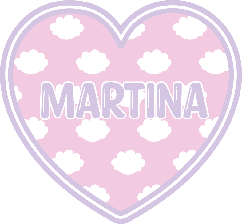 Heart shaped with clouds custom floor mat - TenStickers