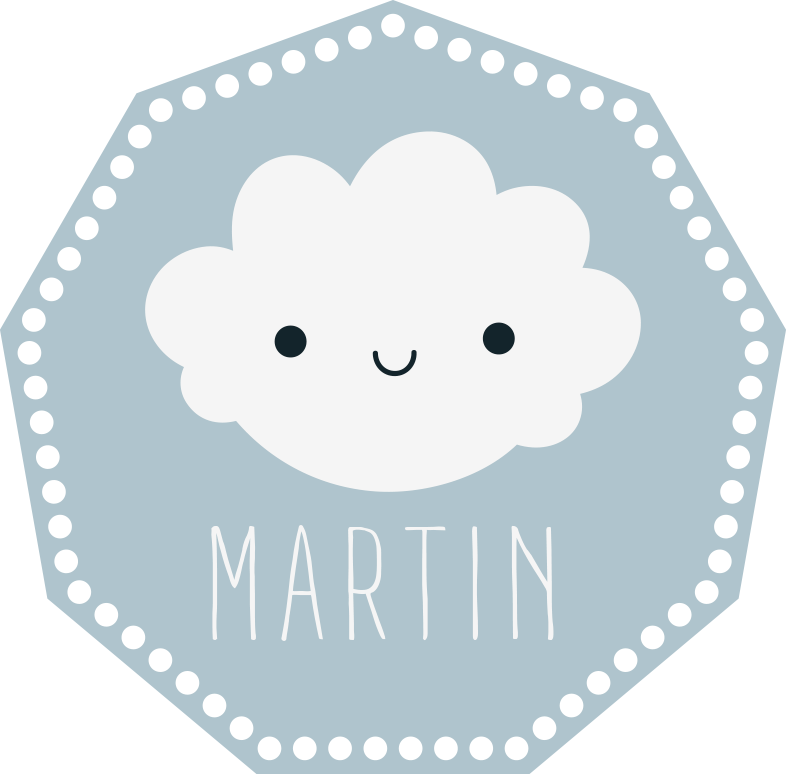 Grey cloud with name nursery rug - TenStickers