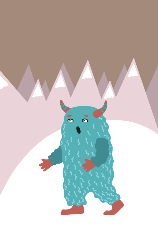 Nordic monster character kids rug - TenStickers