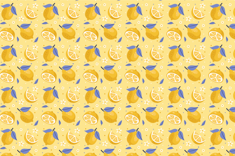 Lemon pattern delight kitchen mat - TenStickers