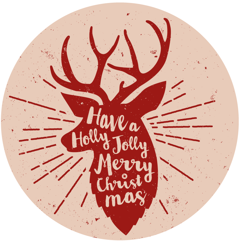 Christmas rug with reindeer design - TenStickers