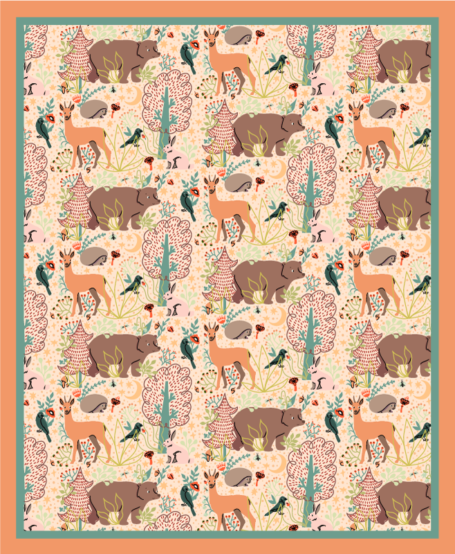Woodland creatures design animal mat - TenStickers