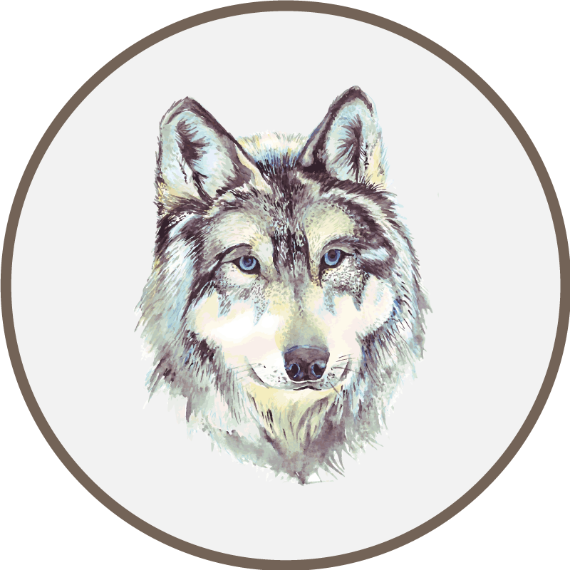 Wolf Illustration animal mat - TenStickers