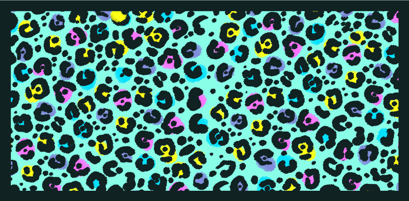 Rainbow Leopard animal print vinyl rug - TenStickers