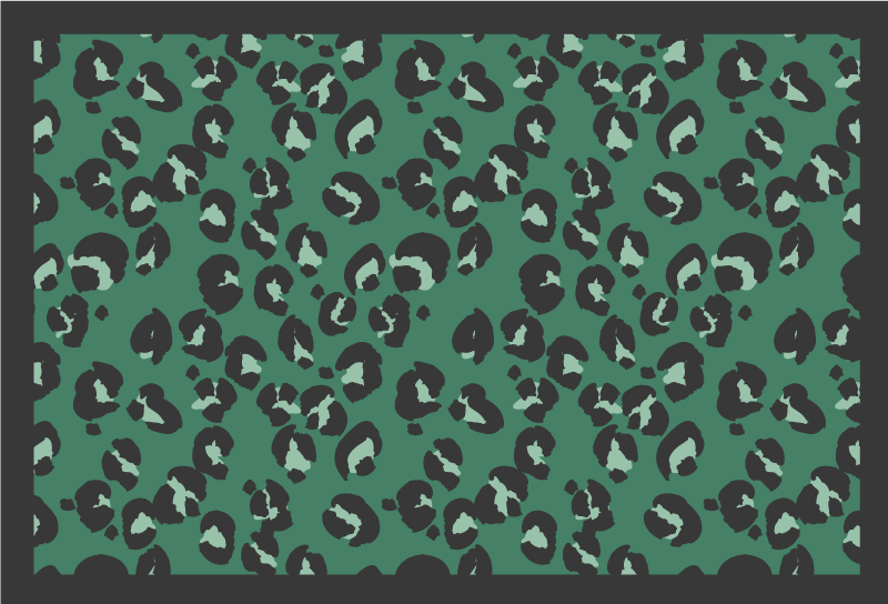 Green Leopard Pattern animal print rug - TenStickers