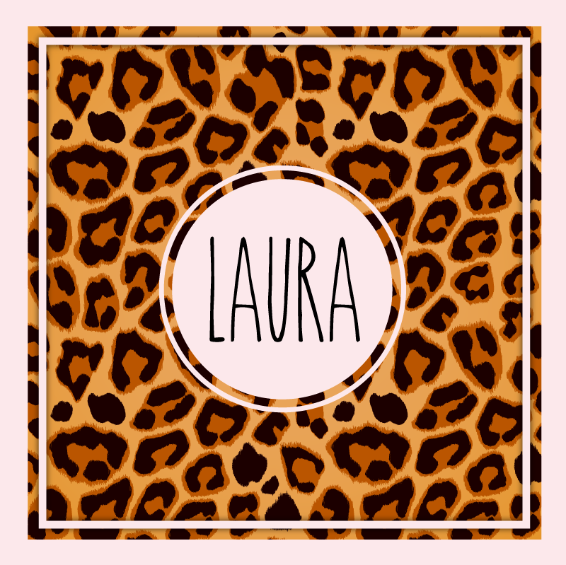 Leopard pattern with name teenage bedroom rug - TenStickers