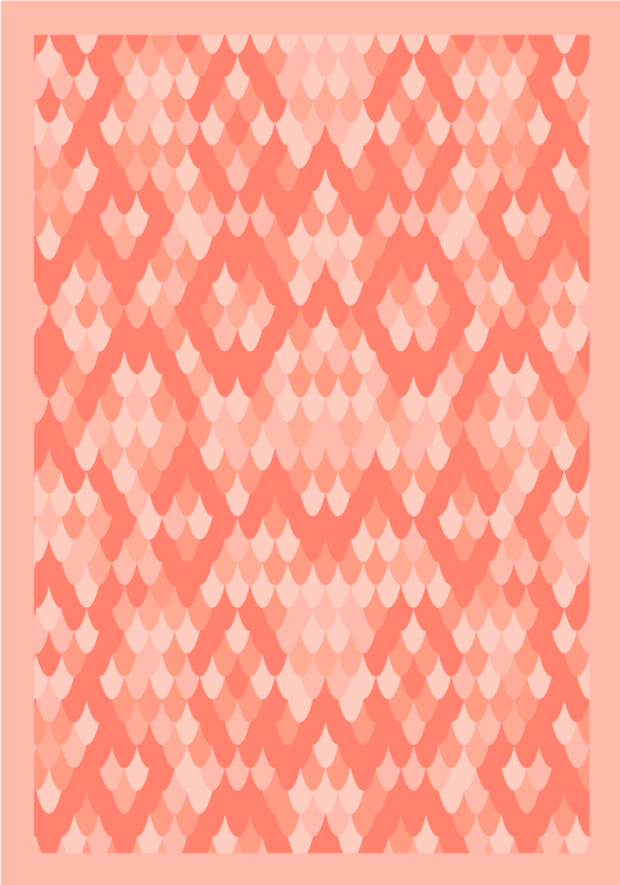 Soft pink fish scales animal print rug - TenStickers