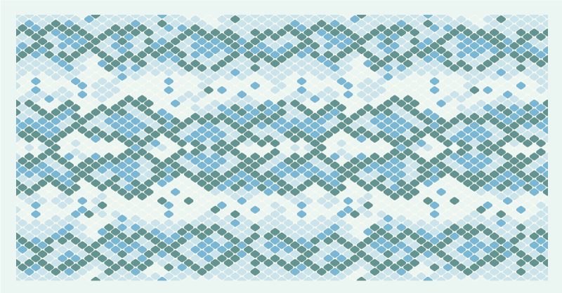 Blue tiled design mosaic rug - TenStickers