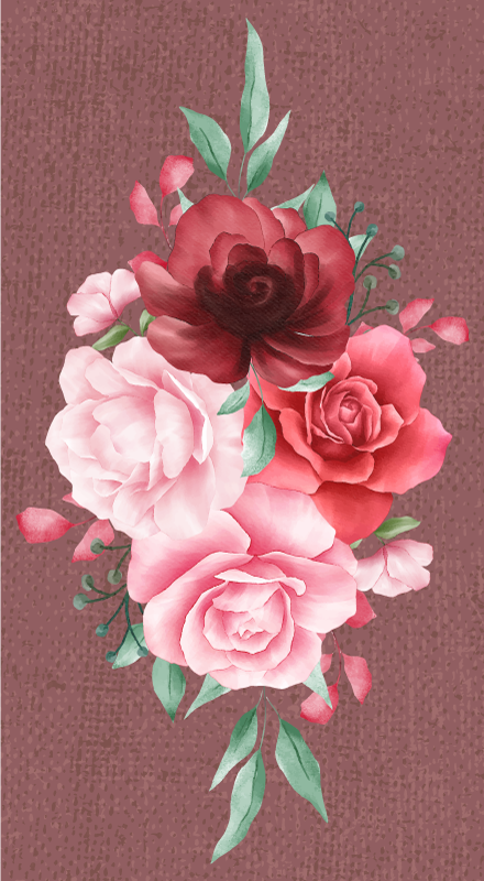 Rose Bouquet Elegance floral rug - TenStickers