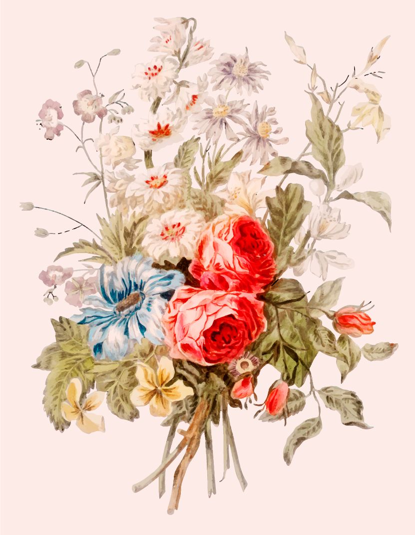 Elegant Flower Composition floral rug - TenStickers