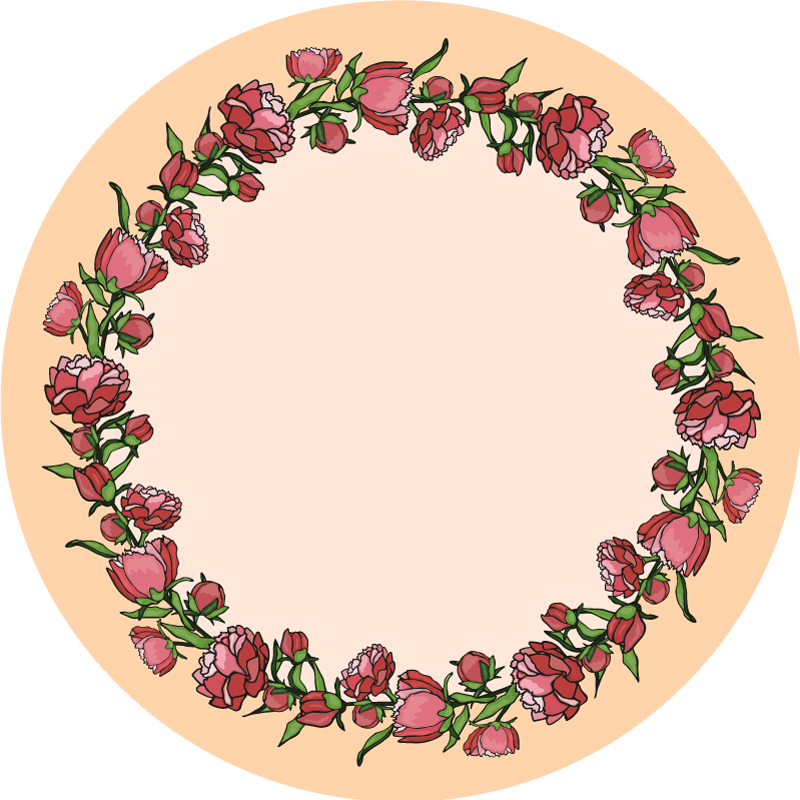Botanical Round Highlight floral rug - TenStickers