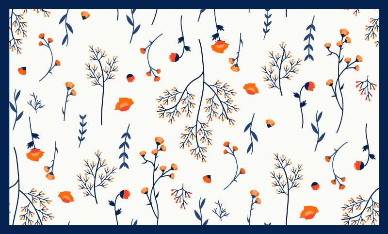 Wild flower pattern kitchen floor tiles - TenStickers