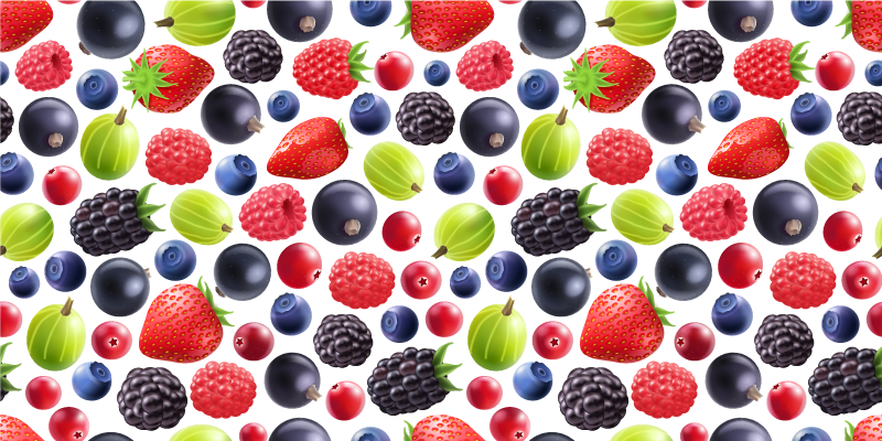 Berry collection kitchen mat - TenStickers