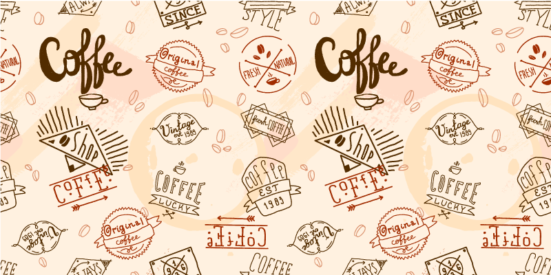 Coffee inspired pattern kitchen mat - TenStickers