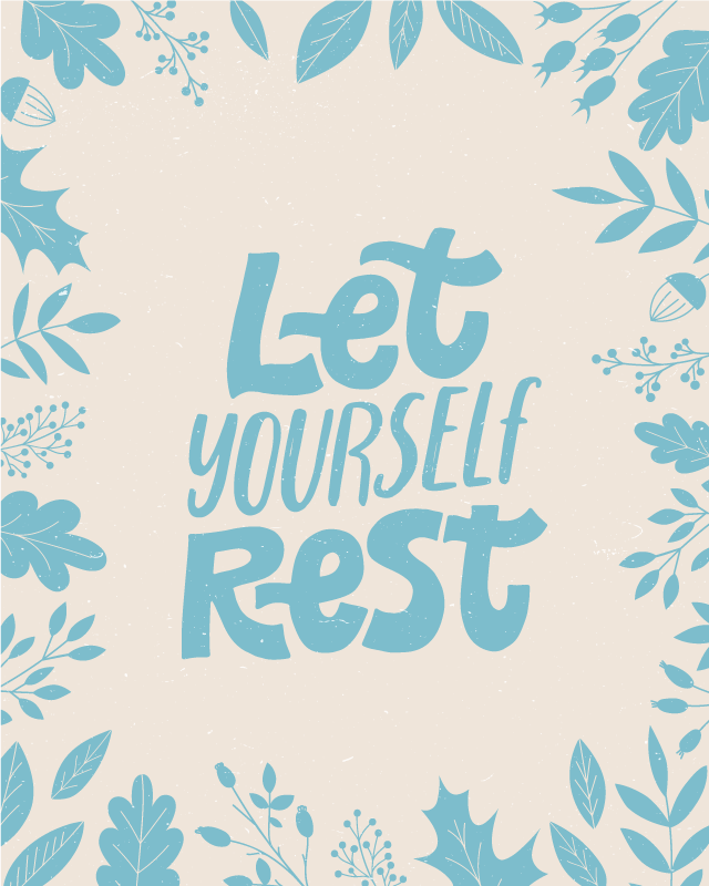 Let Yourself Rest quote rug - TenStickers