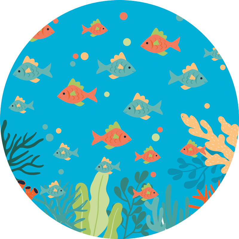 Colorful underwater scene bathroom mat - TenStickers