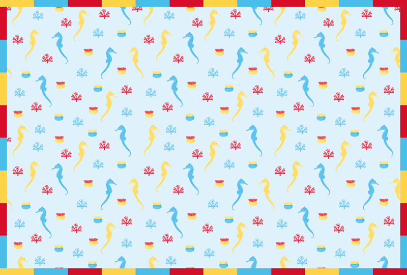 Seahorse blue design bathroom mat - TenStickers