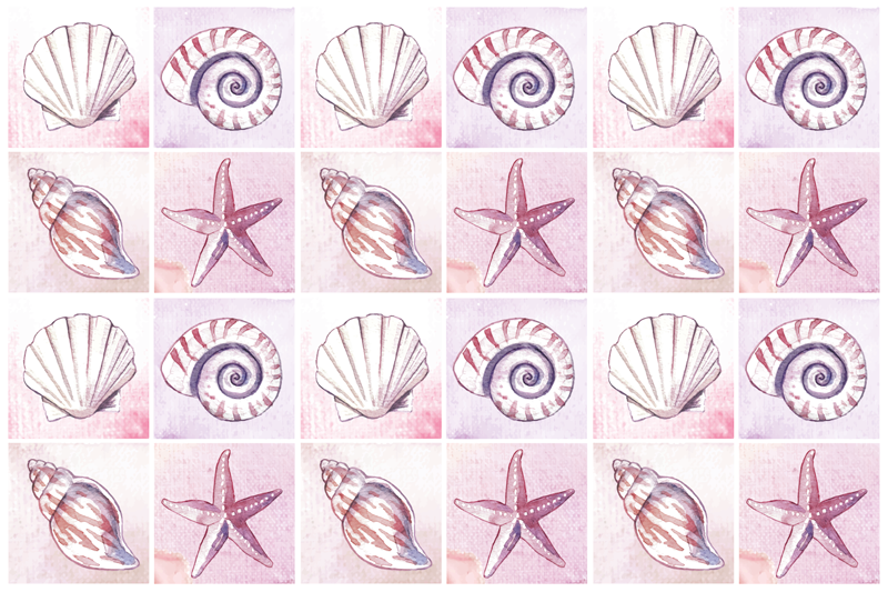 Seashell concept design living room rug - TenStickers