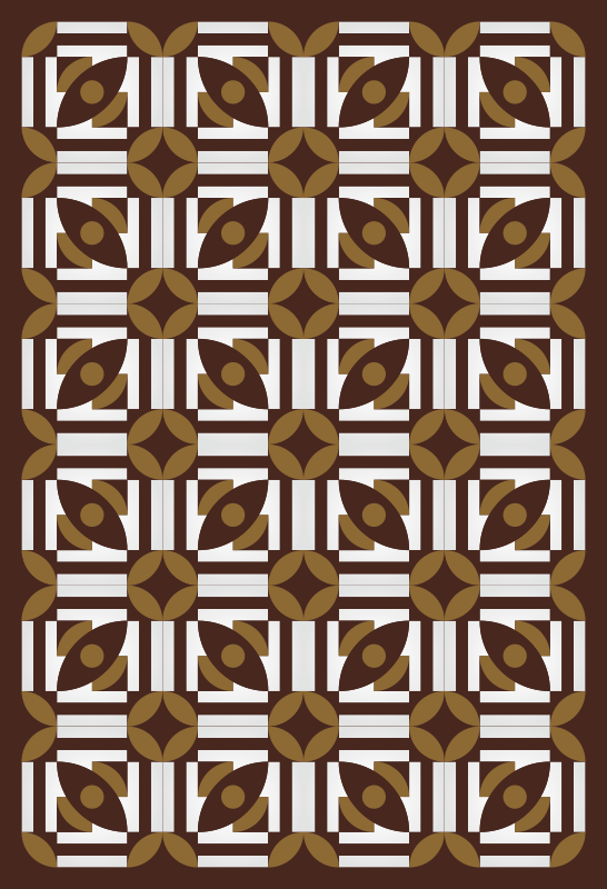 Geometric arrangement tile carpet - TenStickers