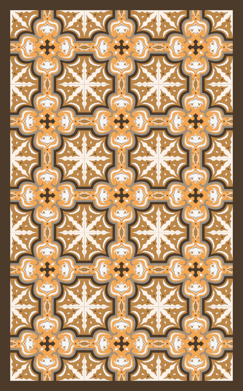 Orange Beija tile vinyl carpet - TenStickers
