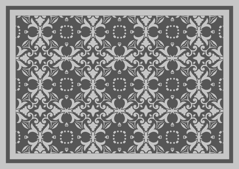 Victorian tile design kitchen mat - TenStickers