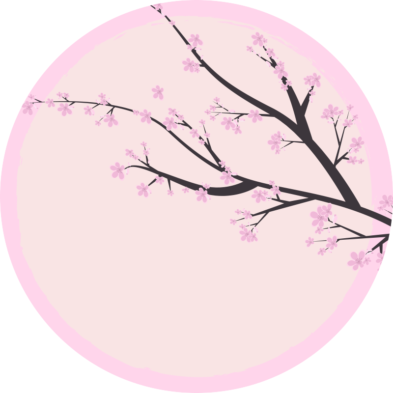 Cherry blossom branch floral rug - TenStickers