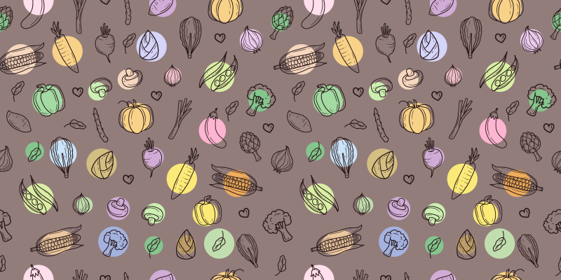 Colorful vegetable pattern kitchen mat - TenStickers