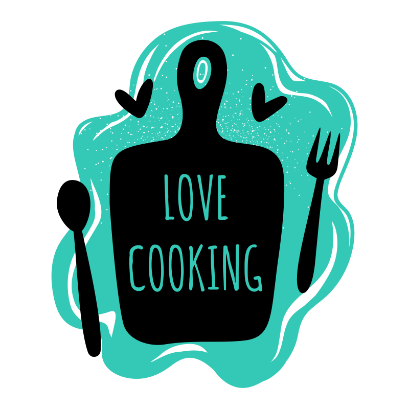 Cutting board love cooking kitchen mat - TenStickers