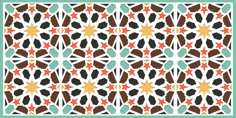 Colorful Starry Tiles tile carpet - TenStickers