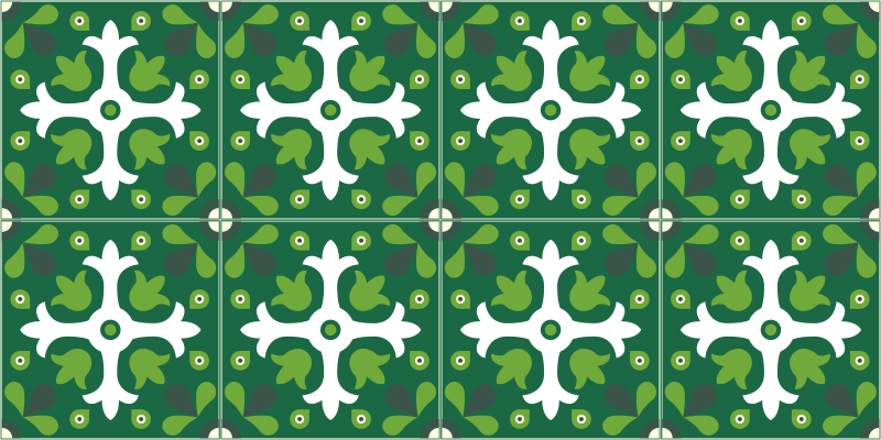 Emerald Botanical Print nature rug - TenStickers