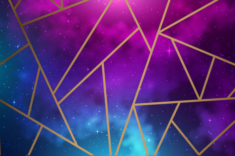 Cosmic blue and purple pattern geometric rug - TenStickers