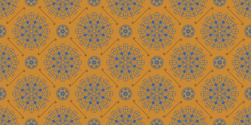 Graceful orange style mandala rug - TenStickers