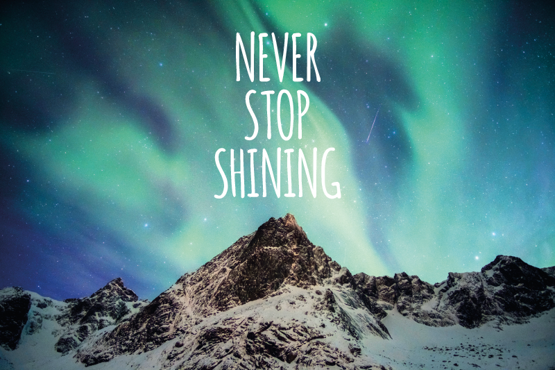 Never stop shining quote rug - TenStickers