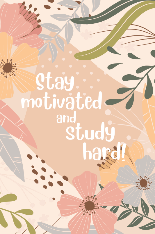 Stay motivated and study quote rug - TenStickers
