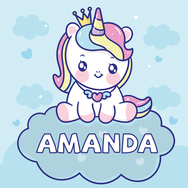 Kids rug custom baby unicorn design - TenStickers
