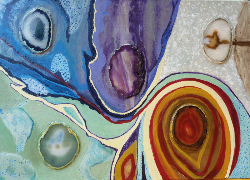 Colorful swirls marble rug - TenStickers