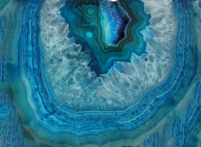 Stunning Blue Agate marble rug - TenStickers
