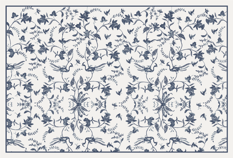 Floral pattern floral rug - TenStickers