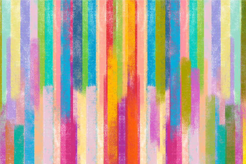 Vibrant Striped Motifs wood effect rug - TenStickers