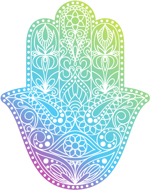 Gradient hand of Fatima mandala rug - TenStickers