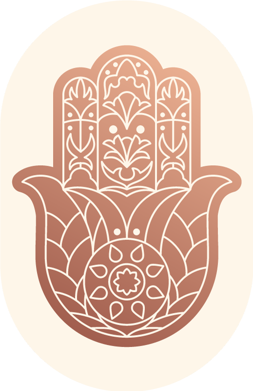 Beige Hand of  Fatima mandala rug - TenStickers