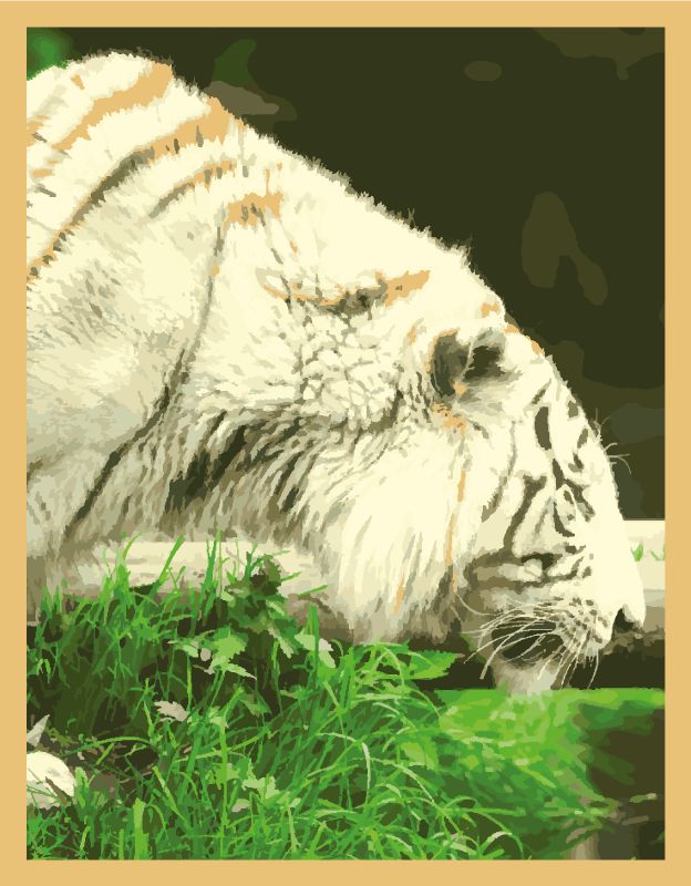 White gger in grass animal mat - TenStickers