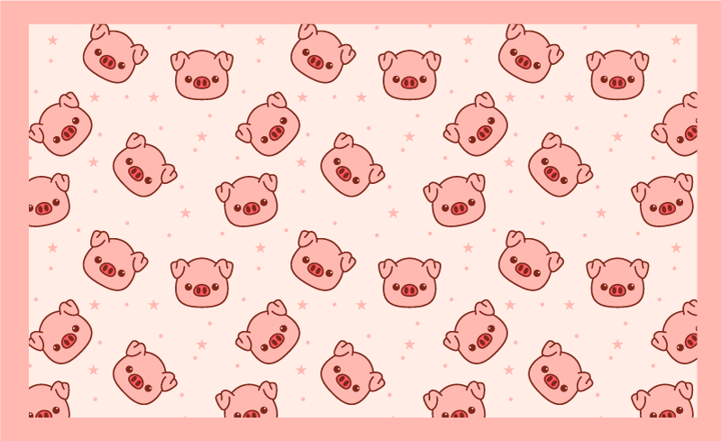 Cute Pig Patterns kids carpet - TenStickers