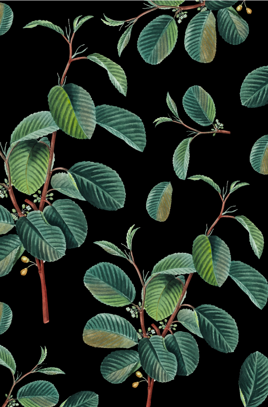 Vibrant Foliage Motif living room rug - TenStickers