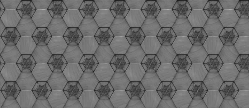 Hexagonal Grey Pattern marble rug - TenStickers