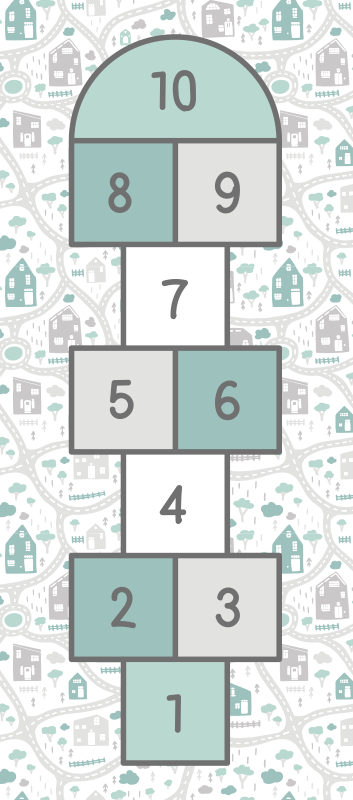 Hopscotch Play Area game rug - TenStickers