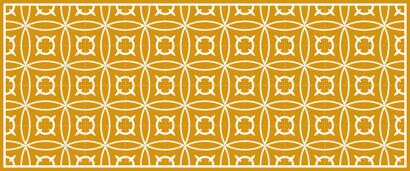Geometric yellow motif tile carpet - TenStickers