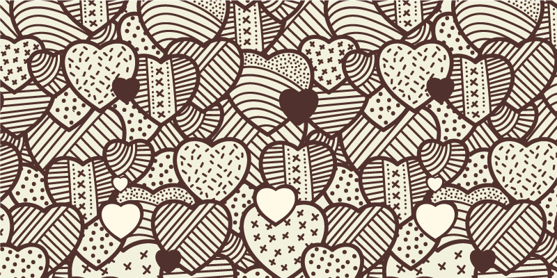 Hearts with texture teen vinyl rug - TenStickers