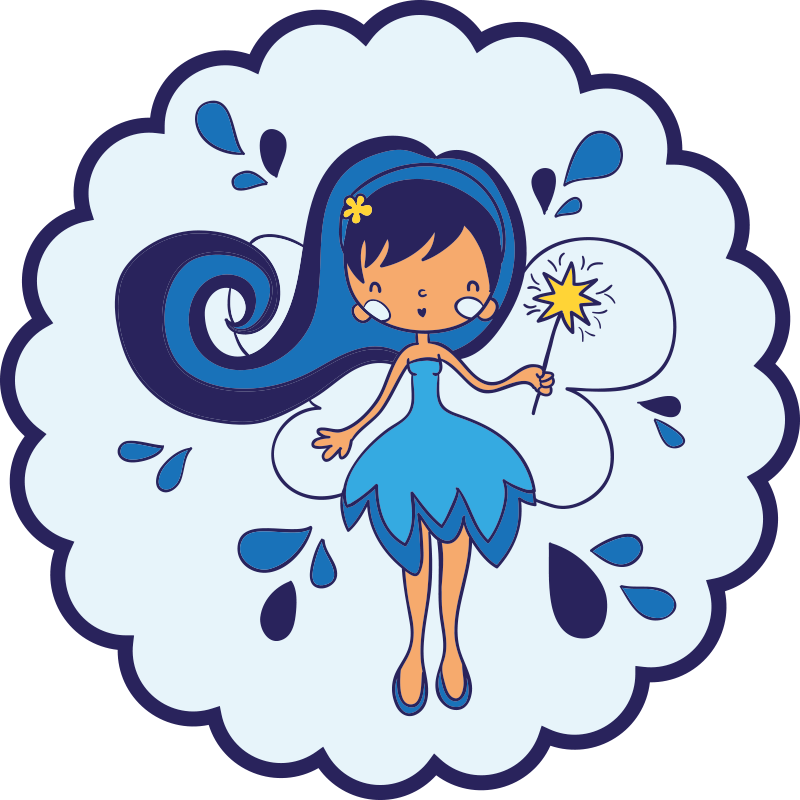 Blue fairy princess kids carpet - TenStickers