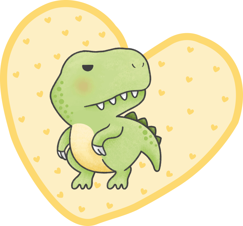 Heart-Shaped Dino kids carpet - TenStickers